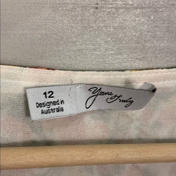 Yours Truly Floral Wrap mini dress ruffle hem size 12 - Picture 7 of 12